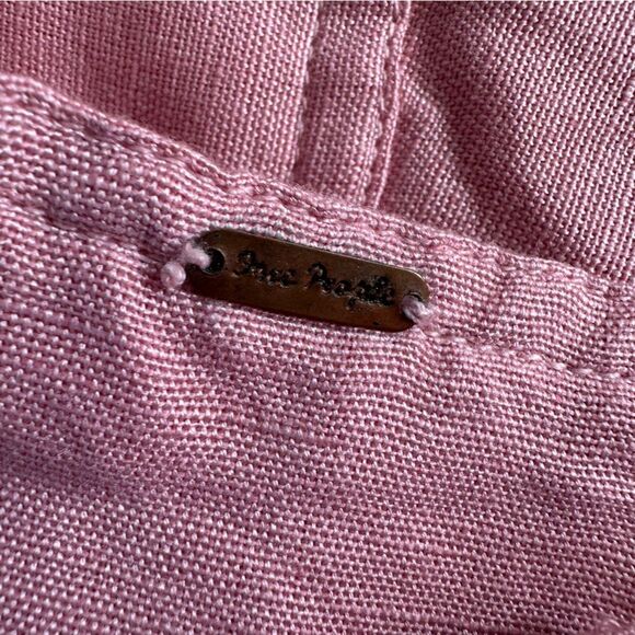 Free People Higher Ground Linen Mini Skirt Women’s Small Pink Flare - Picture 5 of 10